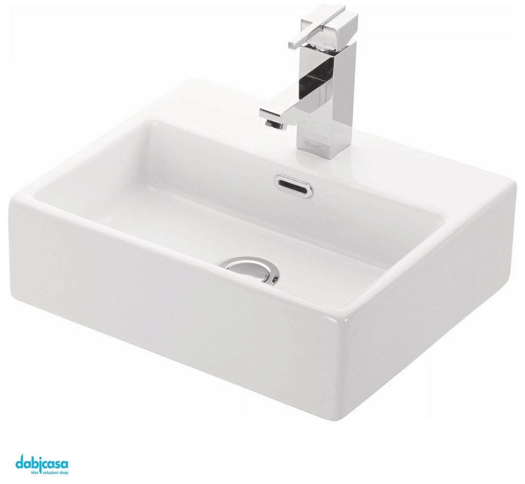 Lavabo Sospeso "Daphne" Da 60x42 Cm Finitura Bianco Lucido