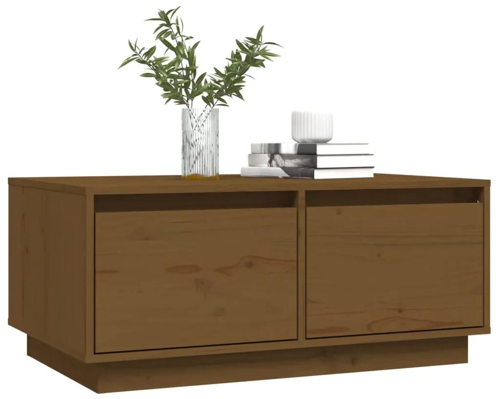 Tavolino da salotto miele 80x50x35 cm legno massello di pino
