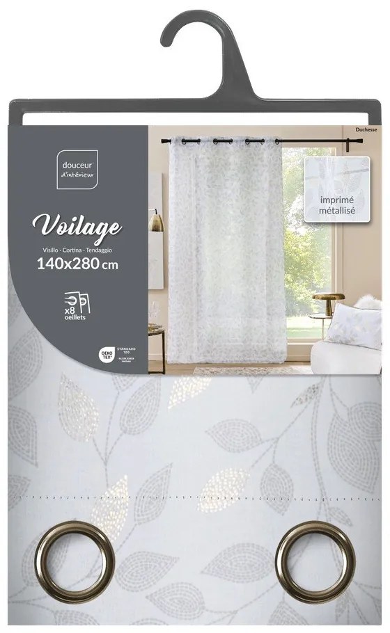 Tenda sottile bianca in voile 140x280 cm Duchesse – douceur d'intérieur