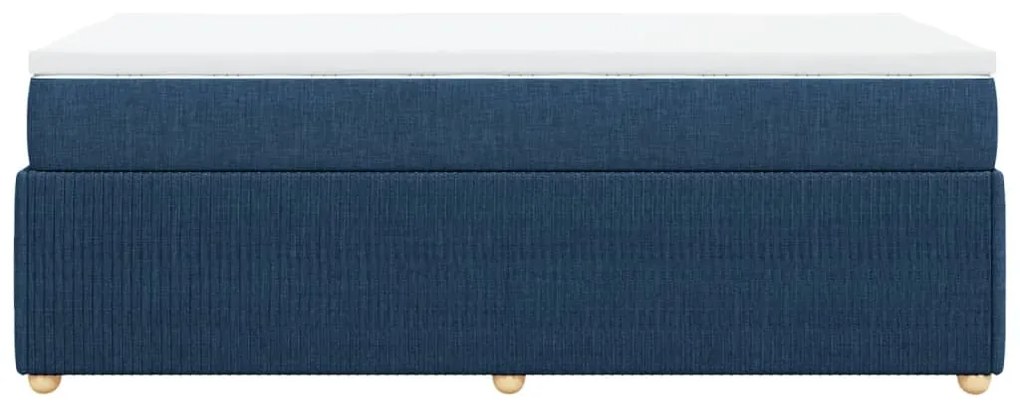 Giroletto a molle con materasso blu 90x190 cm in tessuto