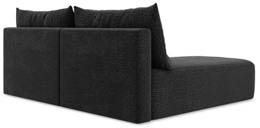 Divano angolare nero allungabile/con contenitore (con penisola a sinistra) Kalena – Makamii