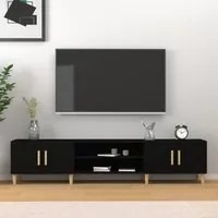 Mobile Porta TV Nero 180x31,5x40 cm in Legno Multistrato 816257