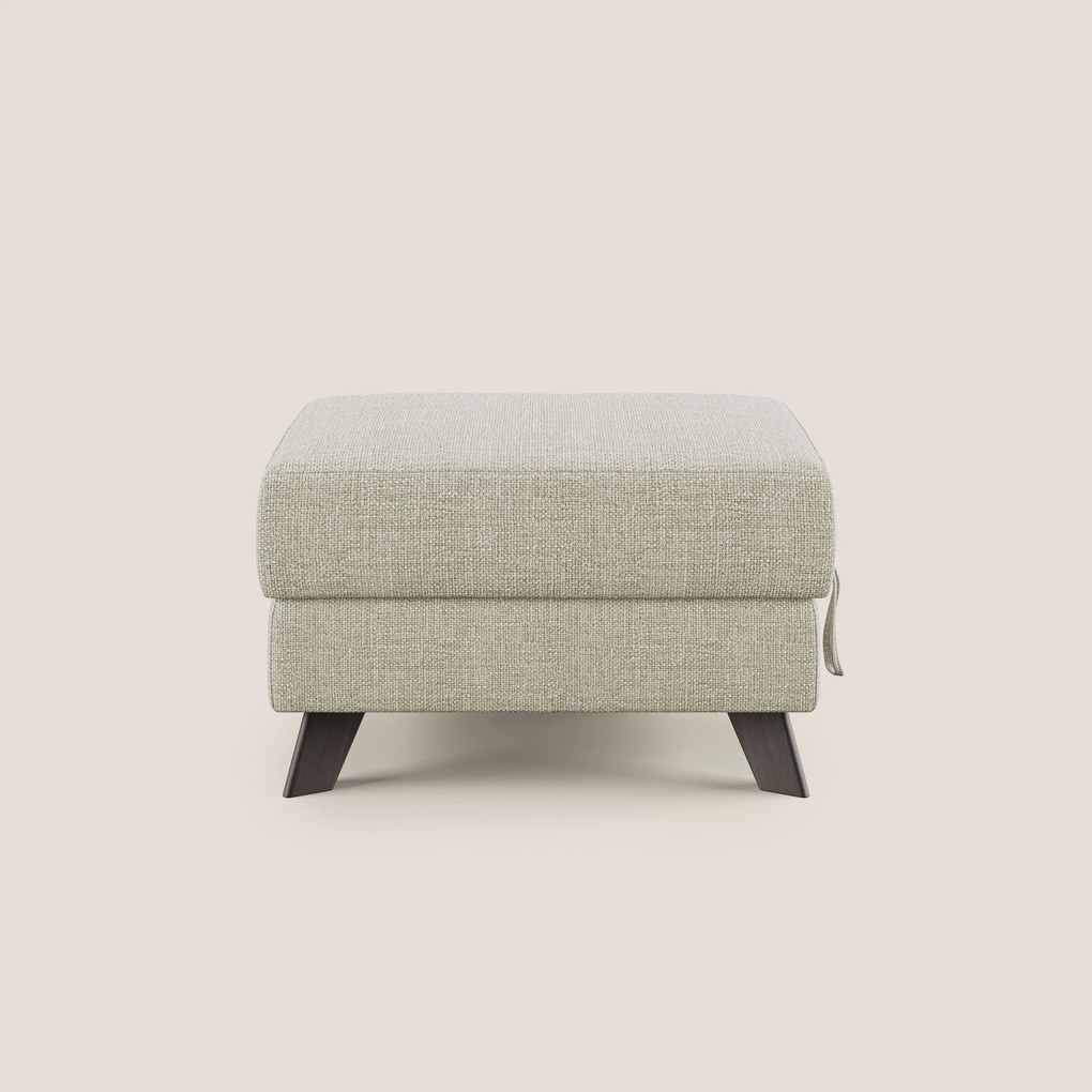 Moon Pouf contenitore e piedini alti in tessuto morbido ad intreccio soft-touch impermeabile T06