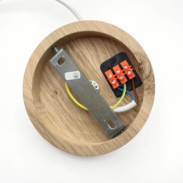 Lampadario su cavo AIDA 1xE27/60W/230V Ø 35 cm rovere/bianco