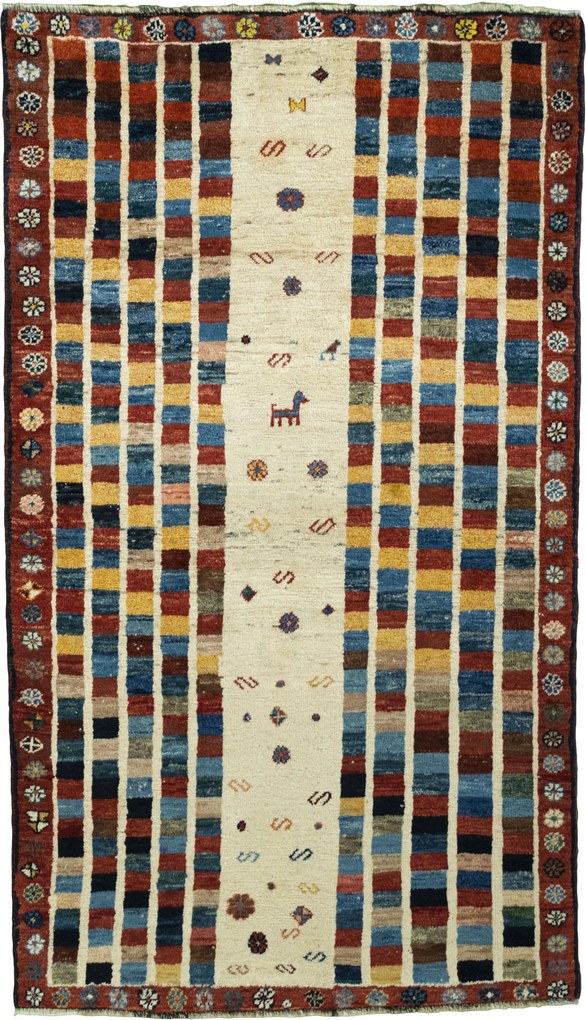 Gabbeh Tappeto 110 x 180 Beige (Iran) Annodato A Mano