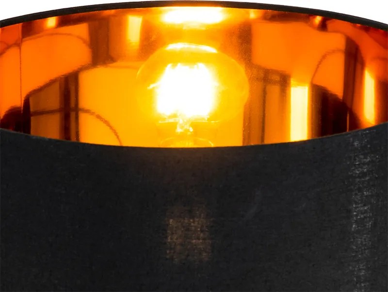 Lampada da terra Smart nera con interno oro e lampadina WiFi A60 inclusa - VT