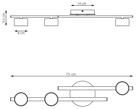 Plafoniera FRAGMENT 3xGX53/12W/230V nero