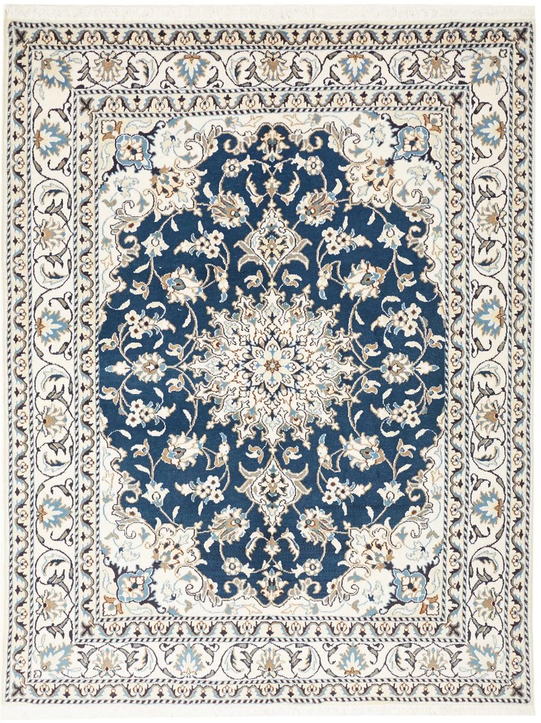 Nain Tappeto persiano 160 x 200 Blu (Iran) Annodato A Mano