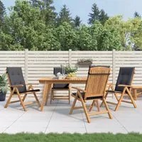 Sedie da Giardino Reclinabili con Cuscini 4 pz in Legno di Teakcod mxl 77080