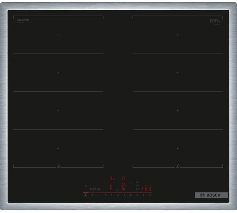 Bosch - Serie 6, Piano cottura a induzione, 60 cm, Nero, Con cornice superiore, PXX645HC1E
