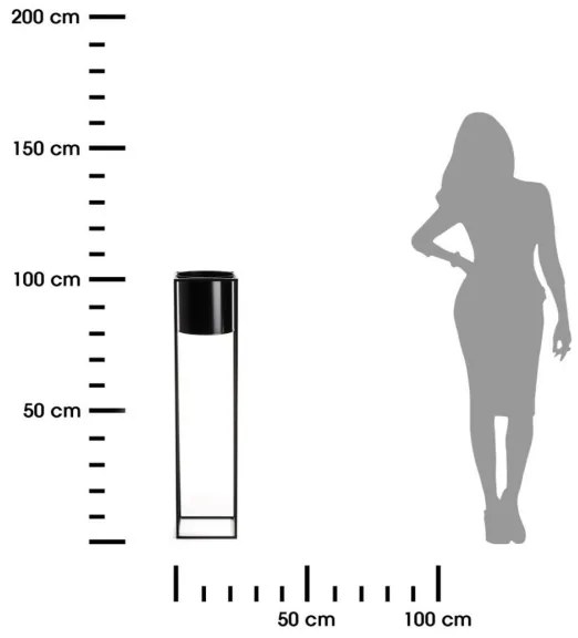 Portafiori RING 100x23 cm nero