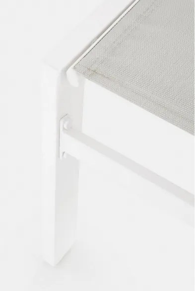 Lettino Prendisole Alto In Alluminio Con Ruote Hilde Bianco Cloud LD30