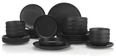 Servizio da tavola 24 pezzi, porcellana nera