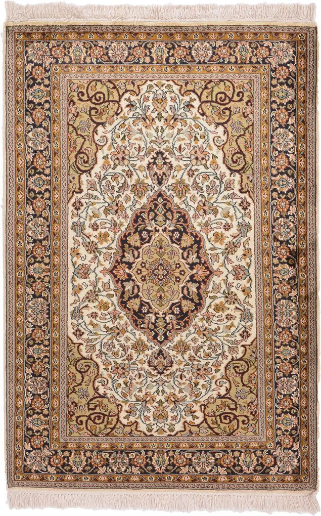 Cashmere Silk Tappeto 80 x 130 (Indian) Annodato A Mano