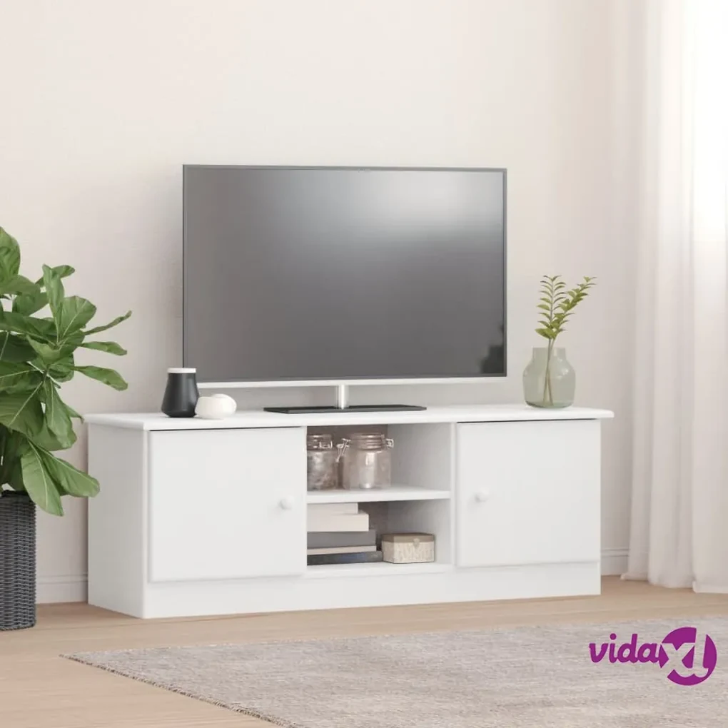 vidaXL Mobile TV ALTA Bianco 112x35x41 cm in Legno Massello di Pino