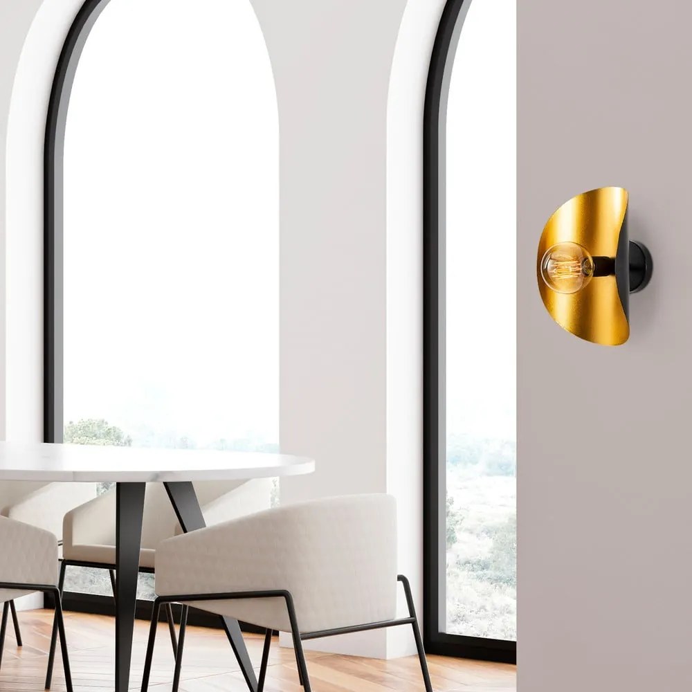 Lampada da parete nera/dorata Sivani – Opviq lights