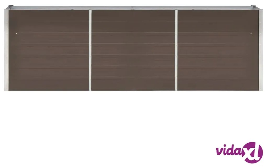 vidaXL Letto Rialzato in Acciaio Zincato 240x40x77 cm Marrone