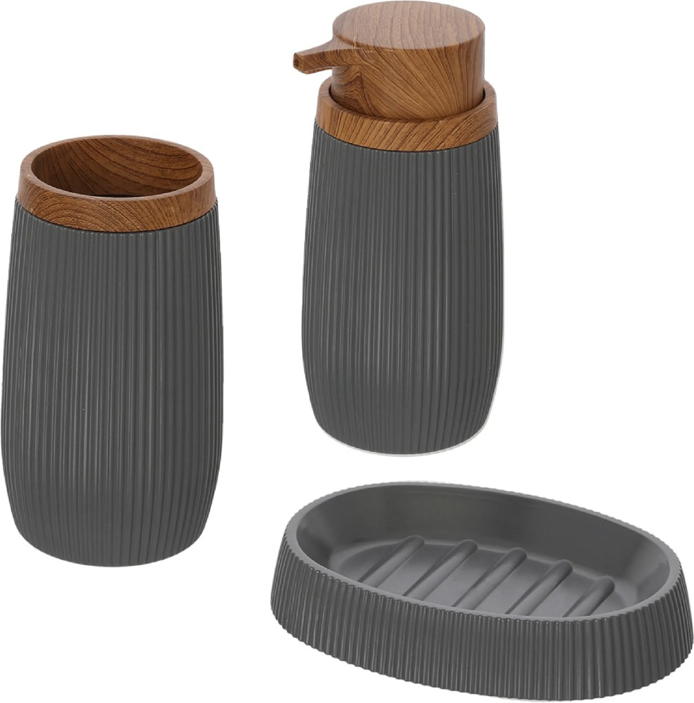 Set 3 Accessori D'Appoggio Feridras "London" Grigio