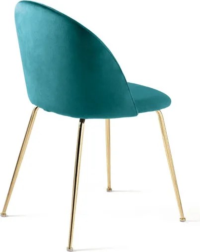 Sedia da pranzo in velluto Topazio e gambe metallo Oro - VENEZIA 2 sedie