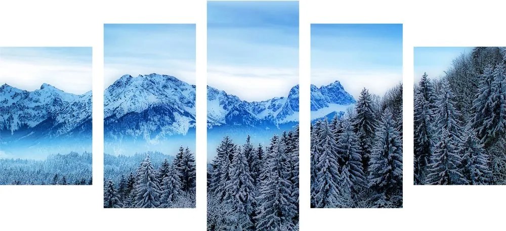 Quadri 5 pezzi – Montagne ghiacciate