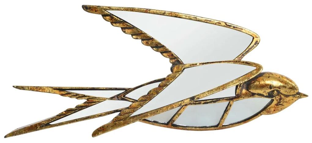 Decorazione da Parete DKD Home Decor Specchio Dorato Resina Uccello (42 x 4 x 20 cm)