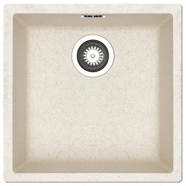 Lavello sottotop 1 vasca PYRAMIS Mistral fibra di vetro L 40 x L 40 cm avena