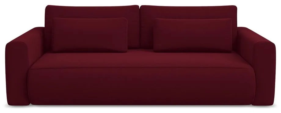 Divano burgundy allungabile/con contenitore con rivestimento in velluto 238 cm Kapua – Makamii