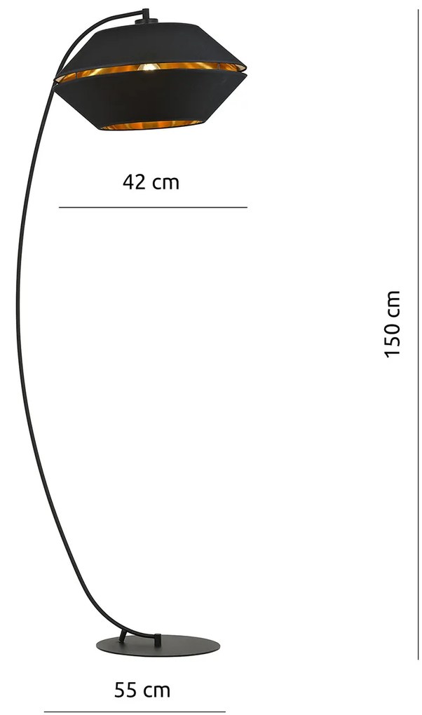Piantana Moderno Bellerofonte Acciaio Nero 1 Luce E27 Ip20