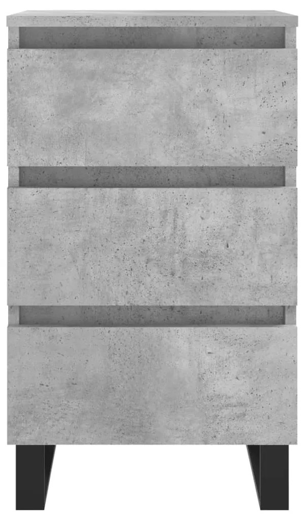 Comodini 2 pz grigio cemento 40x35x69 cm in legno multistrato