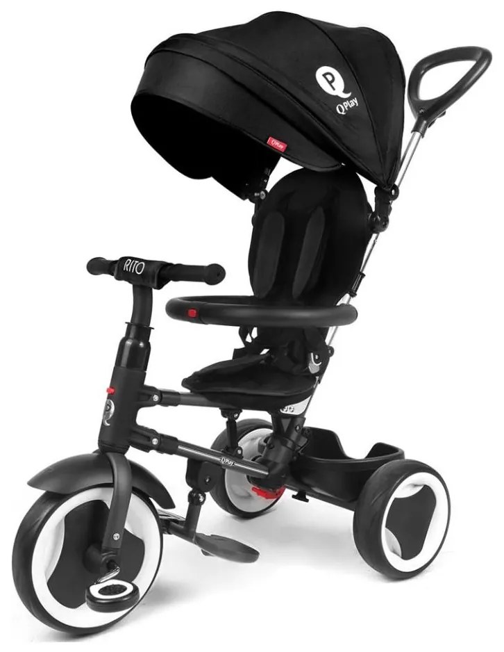 QPlay - Triciclo per bambini 3in1 RITO EVA nero