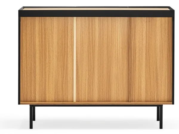 Cassettiera bassa in rovere decorato in nero-naturale 110x85 cm Arista - Teulat