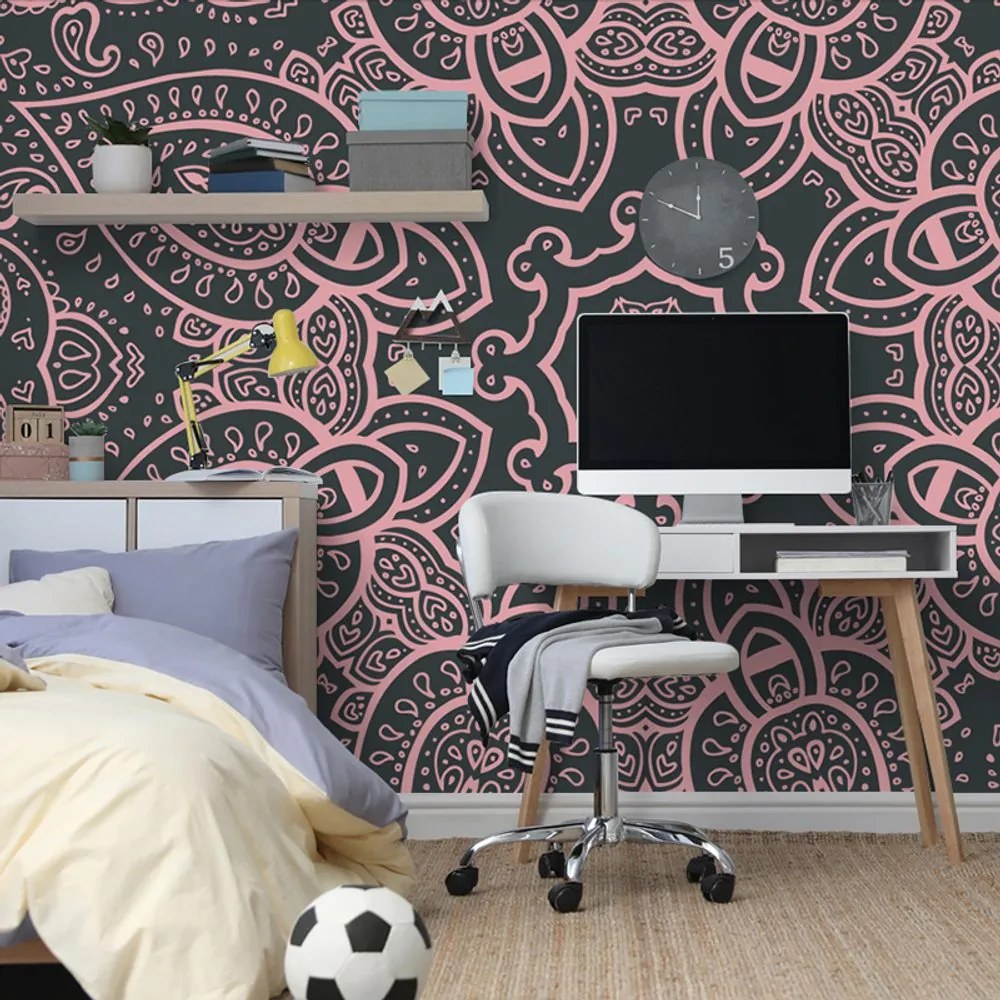 Carta da parati – Mandala con tocco indiano in rosa