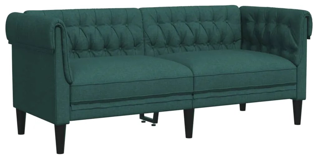 Set di divani 2 pz verde scuro in tessuto
