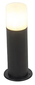 Lampada da terra per esterni nera con paralume opalino bianco 30 cm IP44 - Odense