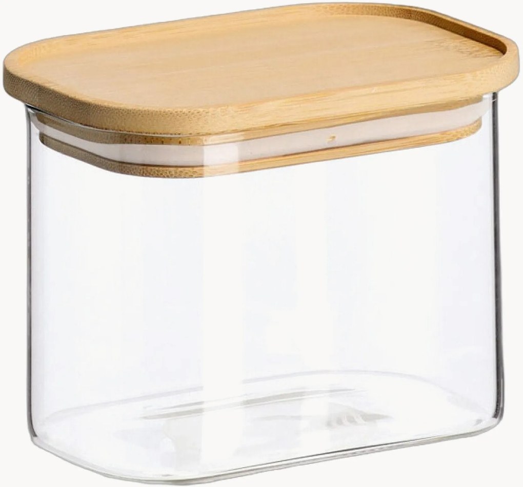 Set contenitori in vetro borosilicato con coperchi in bambù Pure, set da 6