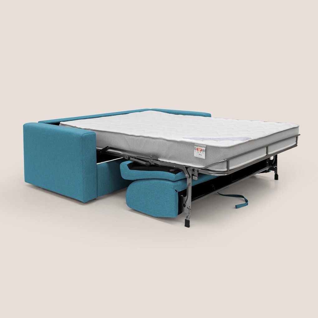 Kansas Divano letto matrimoniale alto 20 cm in tessuto impermeabile misto cotone T13 azzurro
