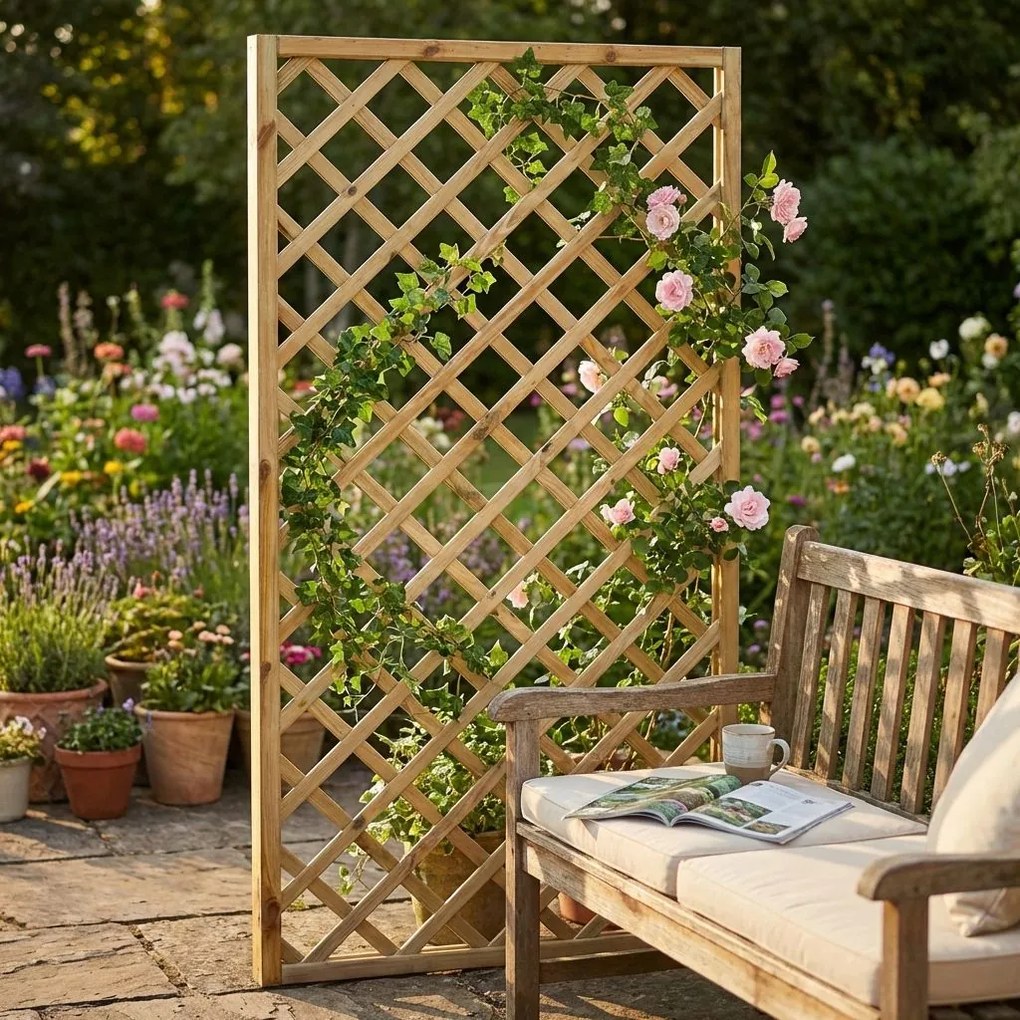 griglia da giardino in legno di pino impregnato in autoclave 40 x 180 cm