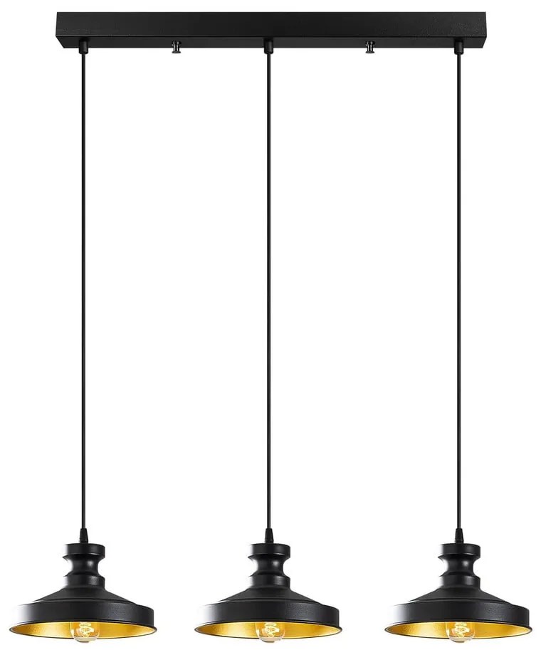 Lampadario nero con paralume in metallo Berceste – Opviq lights