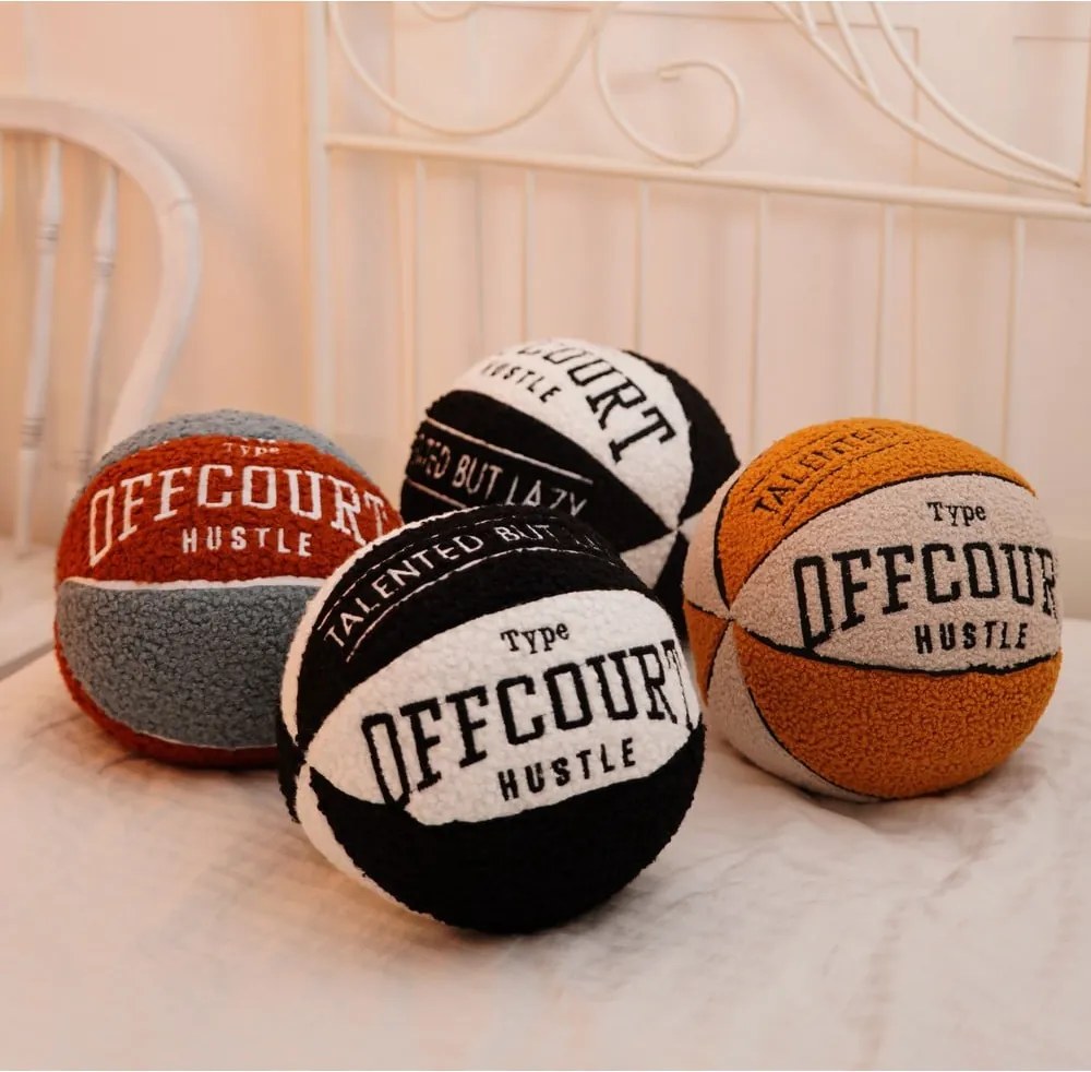 Cuscino decorativo in bouclé ø 25 cm Basketball – Mioli Decor