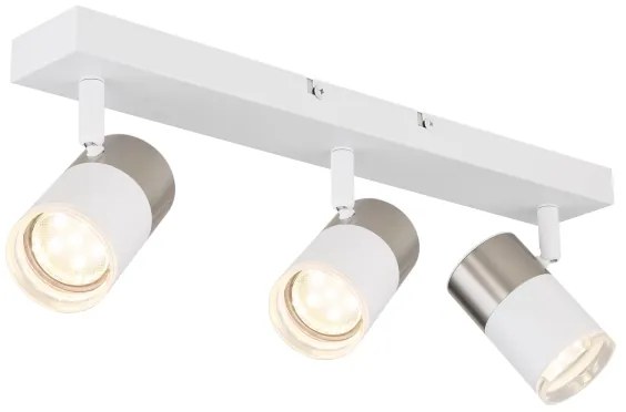 Globo 57851-3 - Faretto BRISBON 3xGU10/25W/230V bianco/cromo