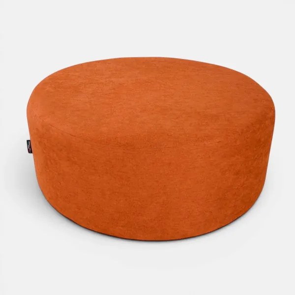 Pouf Tondo Dante L70 cm in Tessuto Antimacchia ARANCIO