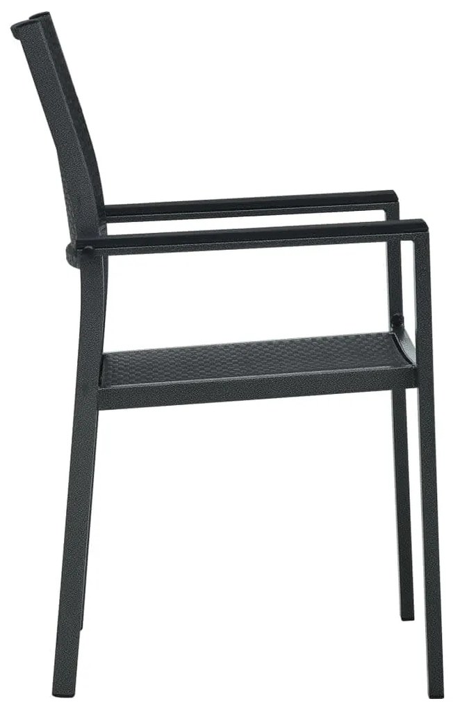 Set mobili da pranzo da giardino 7 pz nero