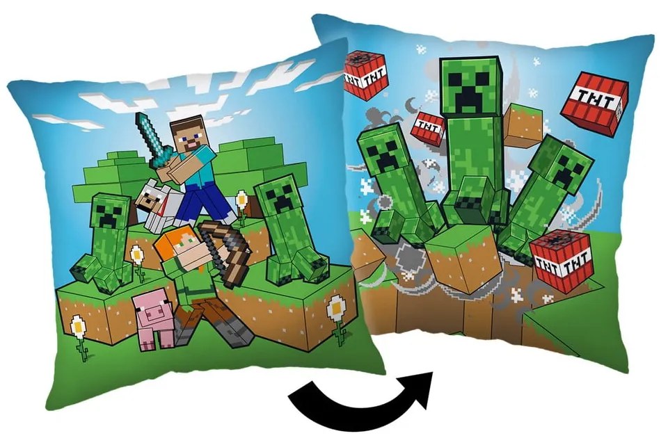 Cuscino per bambini 40x40 cm Minecraft "Creeper Rush" – Jerry Fabrics