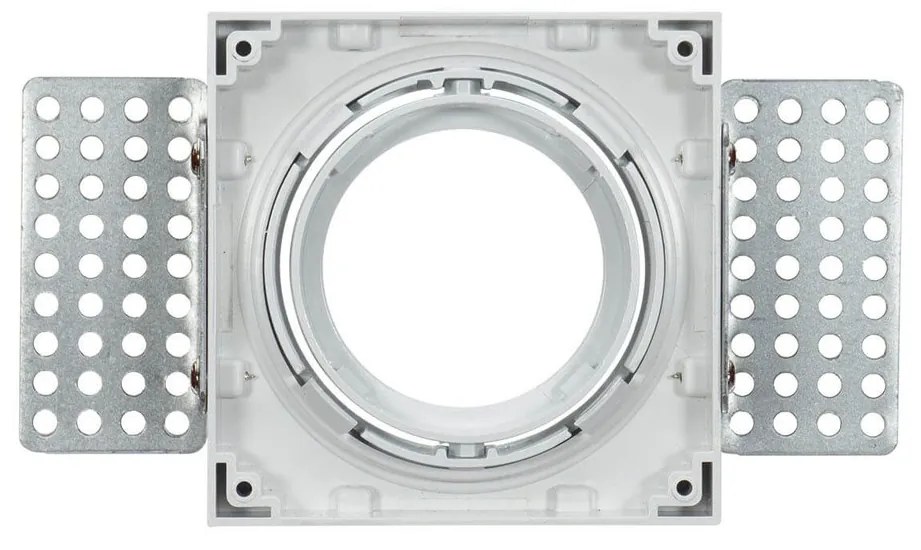 Portafaretto Incasso GU10 Quadrato Orientabile 80x80mm - Bianco