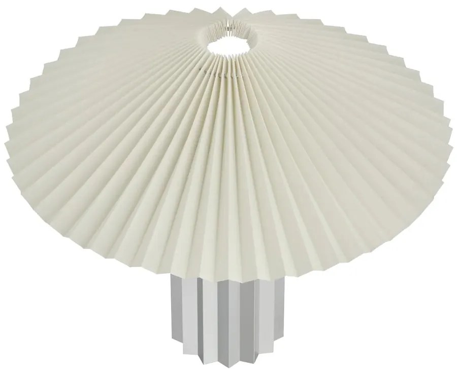 Lampada da tavolo bianca/argentata con paralume in tessuto con intensità regolabile (altezza totale 36 cm) Taite – Blomus