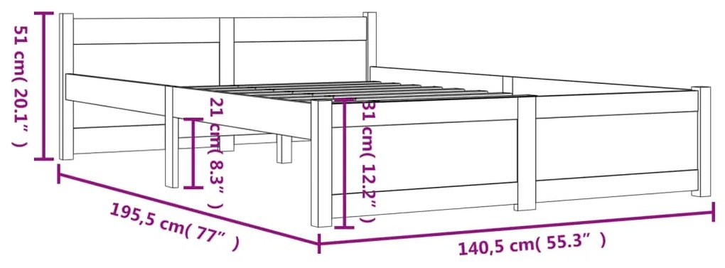 Giroletto in Legno Massello 135x190 cm Double