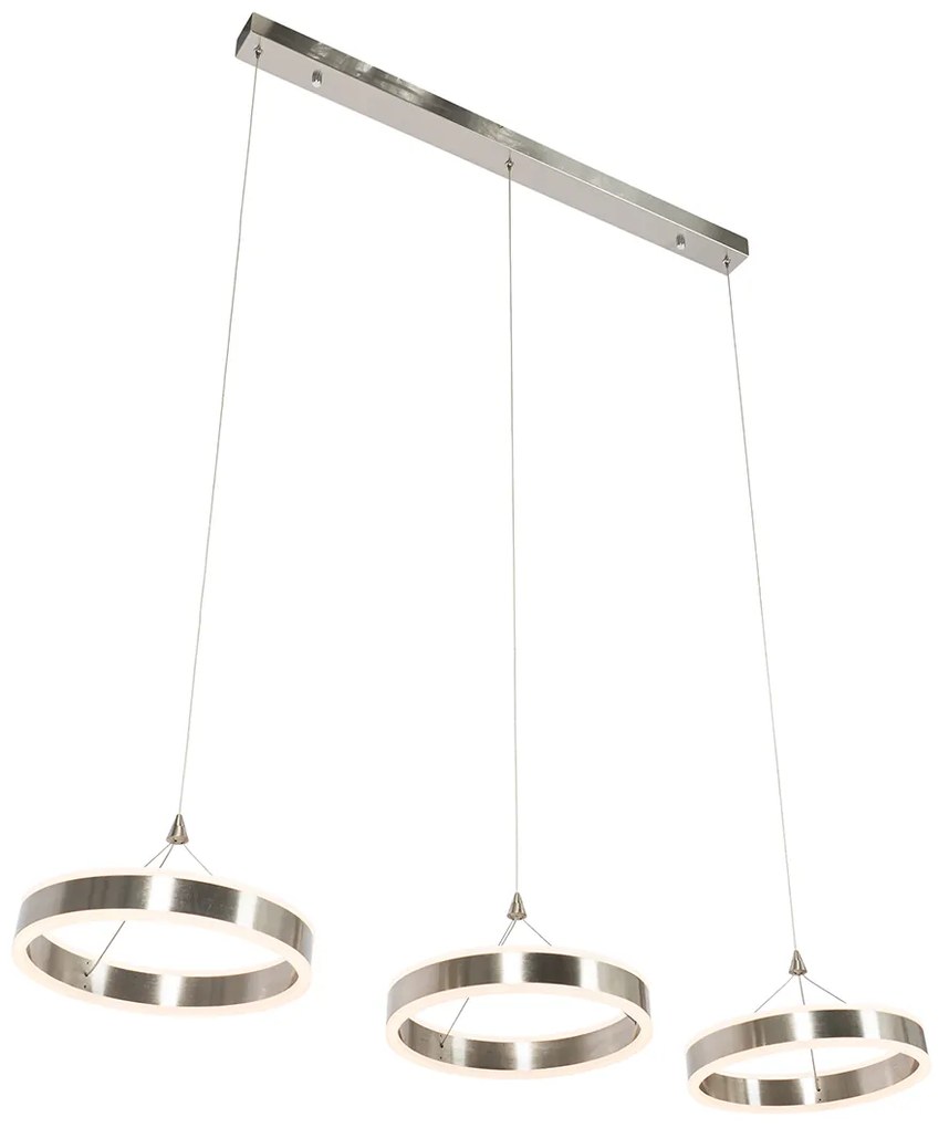 Lampada a sospensione in acciaio rettangolare con LED dimmerabile a 3 livelli 3 luci - Lyani