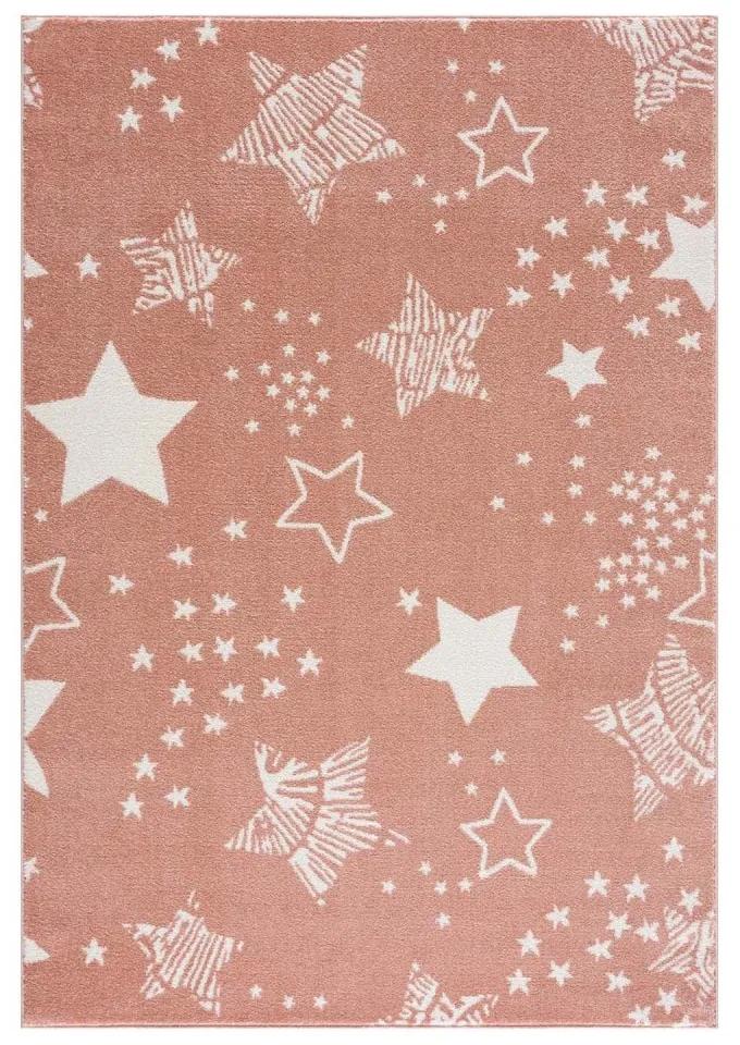 Tappeto rosa per la cameretta dei bambini con stelle
