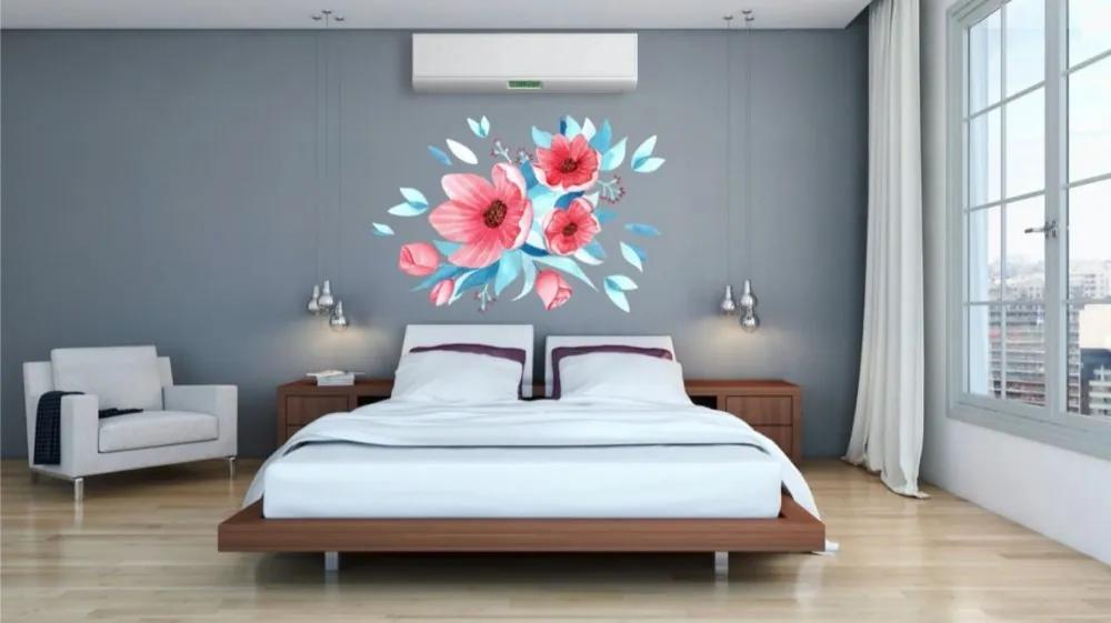 Adesivo decorativo da parete con fiori 120 x 240 cm