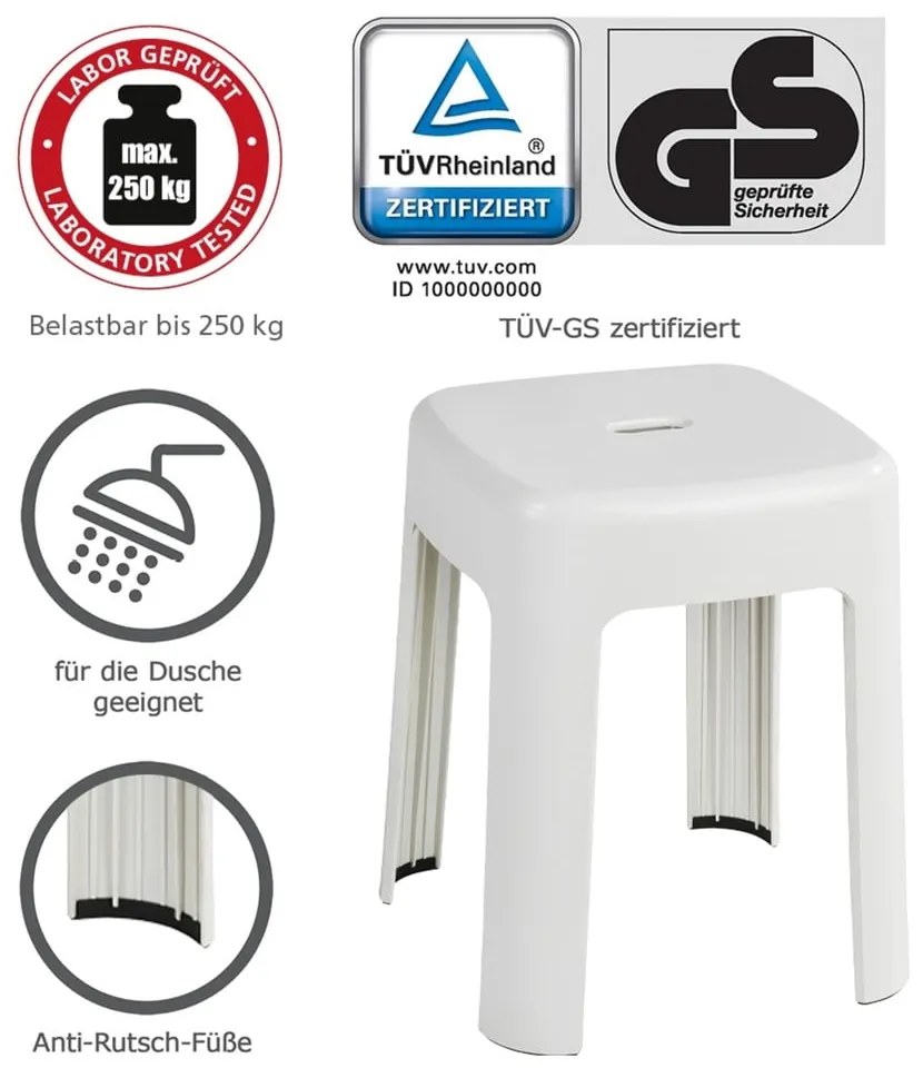 Sgabello bianco Alaska - Wenko